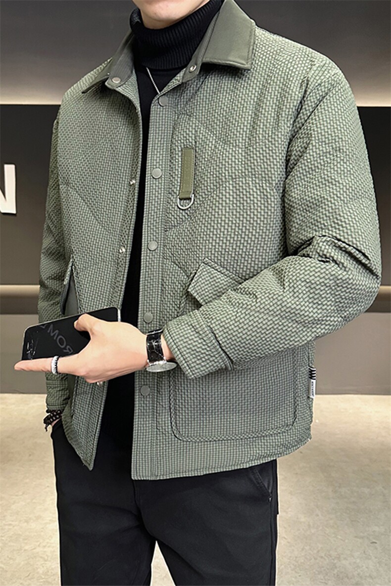 轻薄羽绒服男冬季2025新款口袋拼接翻领男装外套A313-C977-P175,男装羽绒服,电商A313