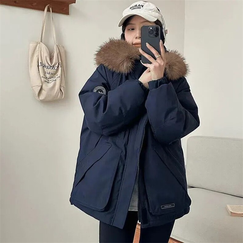 【升级款】派克服工装羽绒棉服oversize面包服外套Y902-P110网图图片