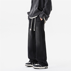 8XL-M加肥加大码牛仔裤复古直筒工装裤痞帅休闲阔腿长裤KZ9008P60，男装牛仔裤，电商B238