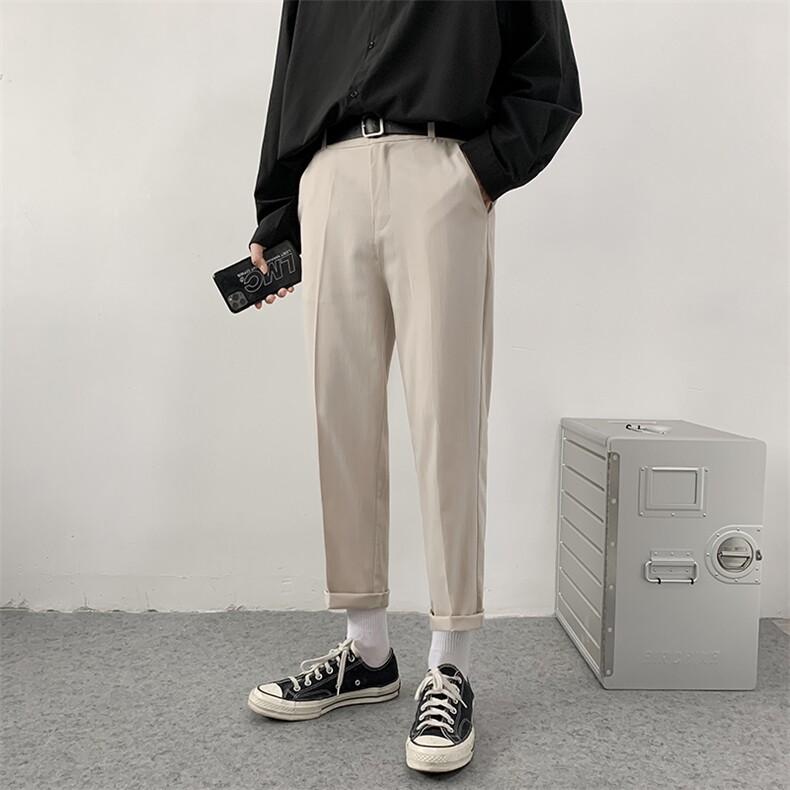 夏季薄款九分西裤男坠感直筒休闲裤子百搭韩版潮流西装裤XK25-P38，男装西裤，星座1008