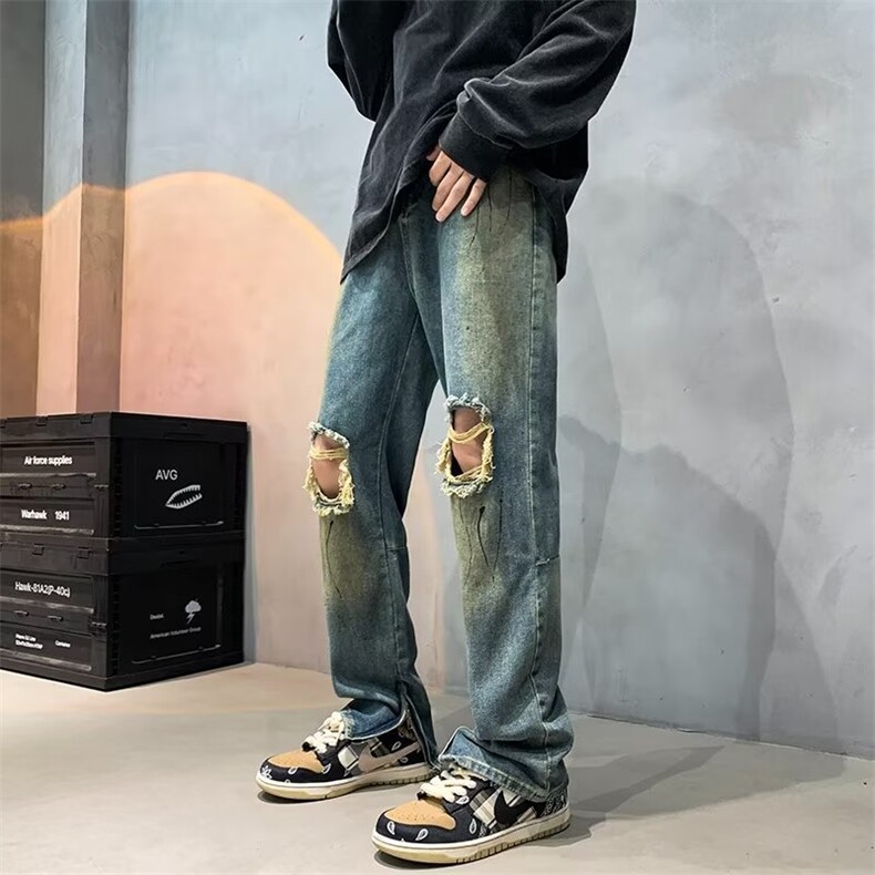 牛仔裤男秋季潮大码休闲裤子H8011P45,男装牛仔裤,星座1116-2