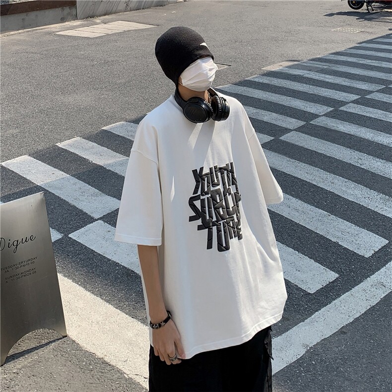 2023夏季新款美式高街暗黑短袖T袖A061-JM1417-P35控48,男装T恤,电商A061