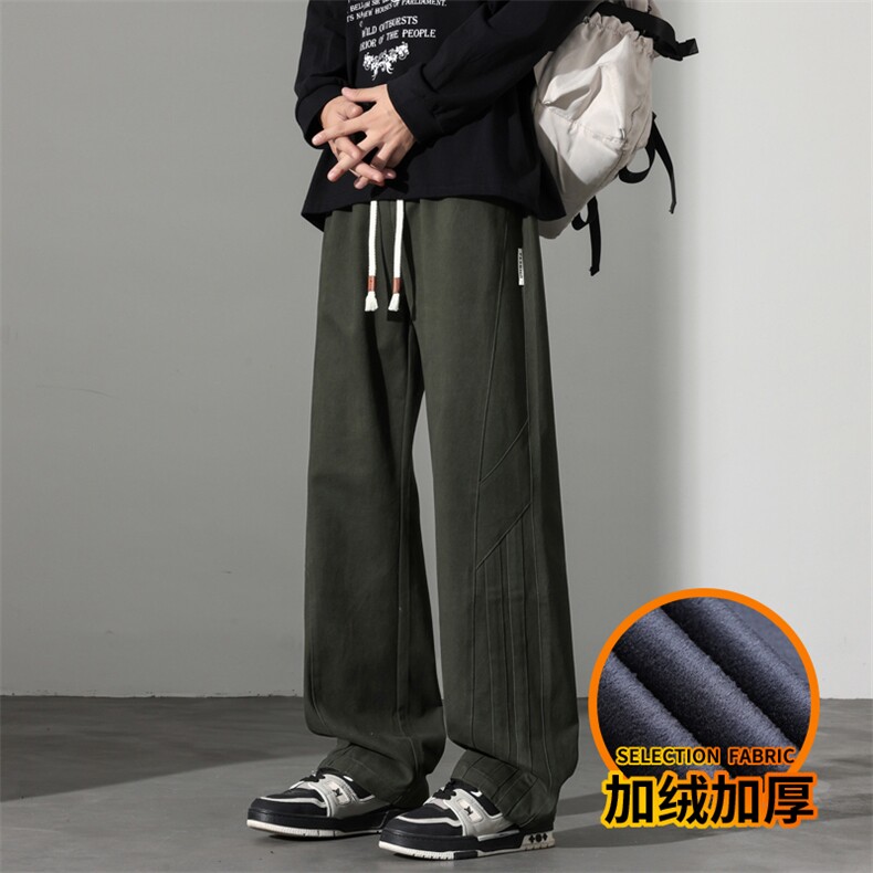 冬季宽松休闲裤男美式运动长裤潮牌直筒工装裤J8030-P45/加绒P55,男装工装外套,星座509