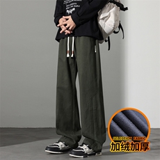 冬季宽松休闲裤男美式运动长裤潮牌直筒工装裤J8030-P45/加绒P55，男装工装外套，星座509