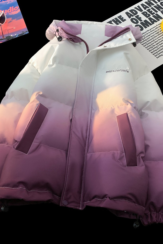 XZ-230-1MY701冬平铺宽松百搭扎染渐变防水休闲连帽棉服P118控158,男装棉衣,星座230-1