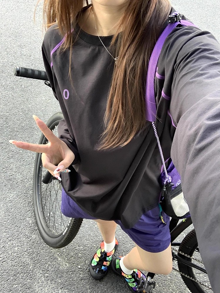 美式机能长袖T恤男春秋季户外运动速干宽松青少年防晒骑行服体恤,男装防晒衣,电商C306-1