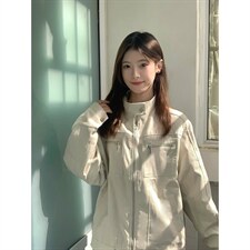 26春装高品质老钱风立领夹克外套男女美式潮牌拉链工装风宽松上衣，男装夹克，电商A486