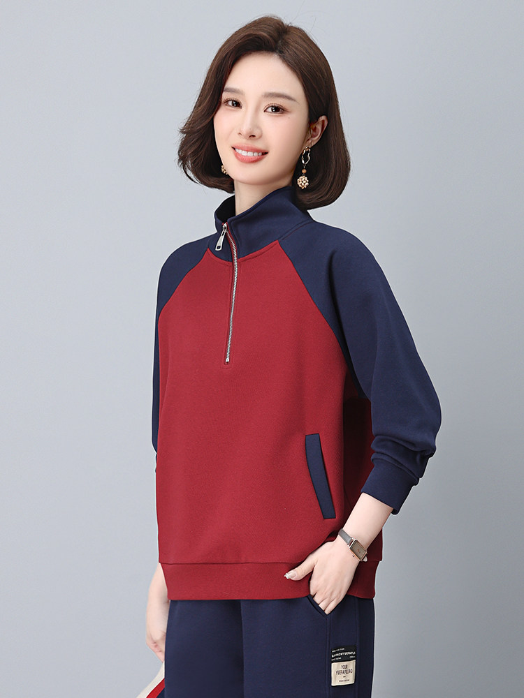 2025年春季时尚休闲撞色插兜立领上衣,女装短外套,依恋蒂丝