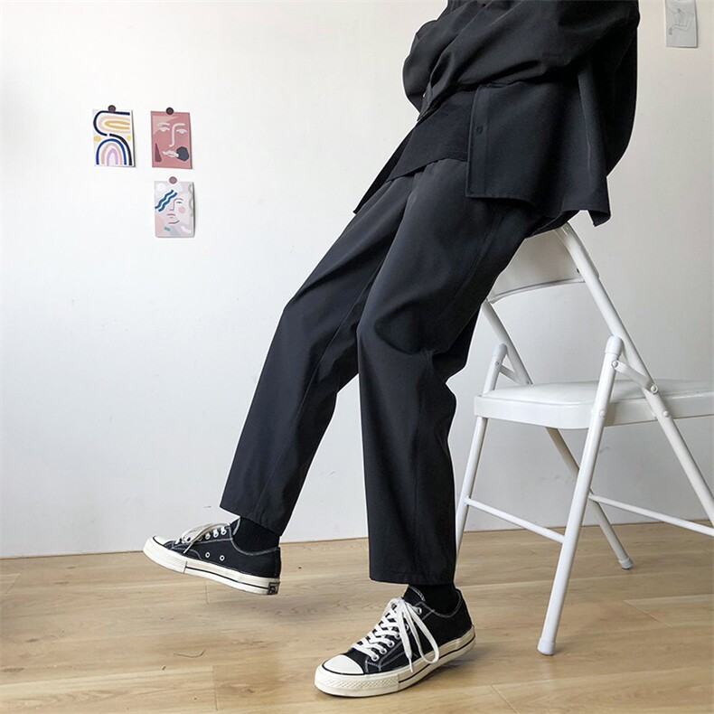抖音直播2026春夏直筒裤韩版休闲裤男纯色百搭长裤子K606P20,男装休闲裤,电商A099