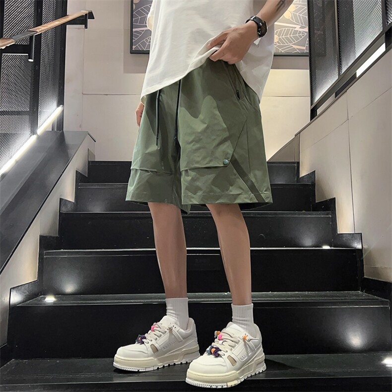 夏季工装短裤大口袋设计感宽松潮阔腿休闲裤男装A406K609特P38,男装牛仔裤,星座309（原A406）