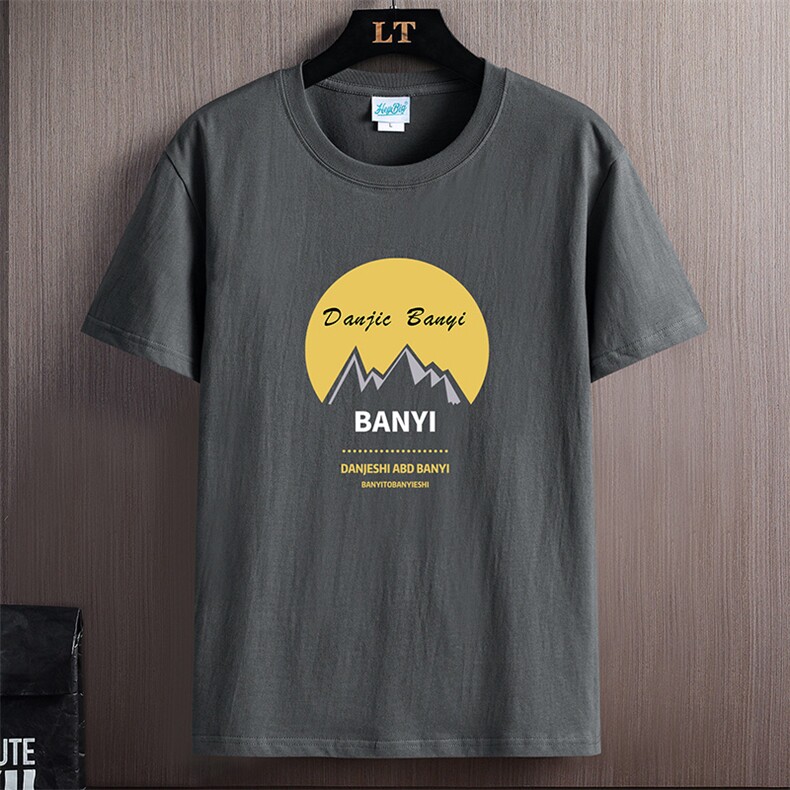 外贸大码现货量大8块2025夏季新款男士印花圆领短袖T恤DT172-P10，男装T恤，星座1816-2（原1210–2）