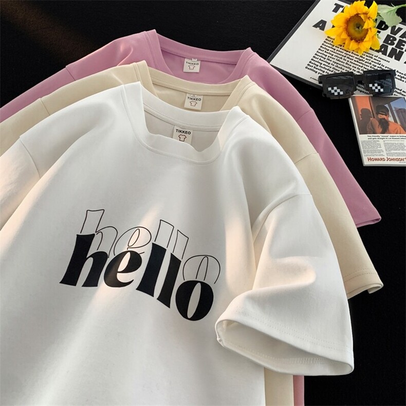 2025夏季T恤字母大码短袖纯棉情侣装AQ403-P25，男装T恤，星座405-3