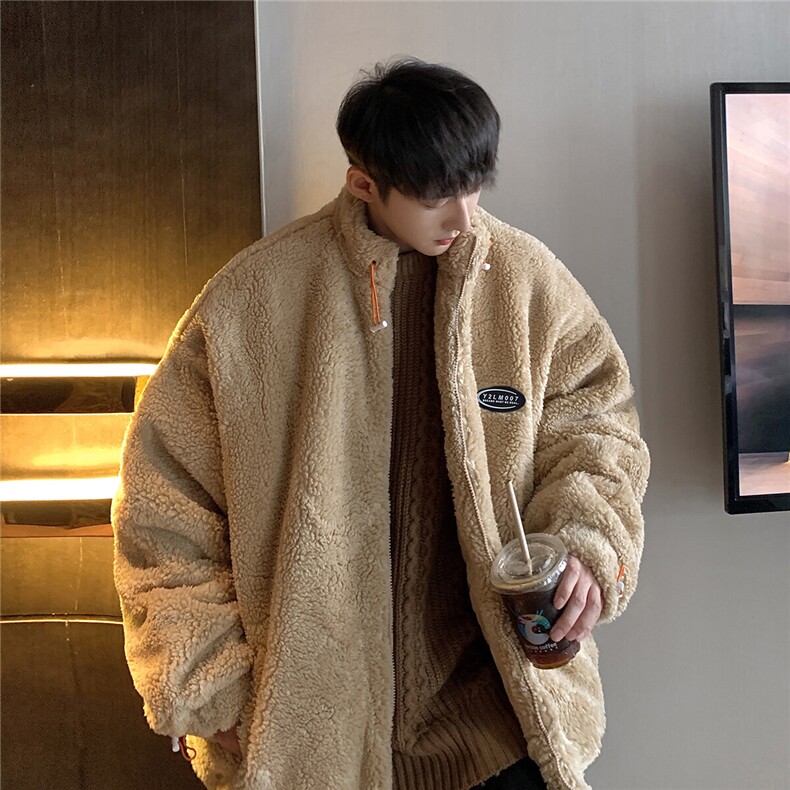 1港风外景冬季宽松百搭棉服男羊羔毛大码棉衣男外套8727P105控149,男装棉衣,星座226-2