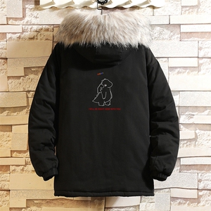 MM48140-P130 冬季大毛领衣男士大码加厚袄男服 网格挂拍图片