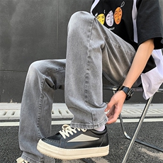 牛仔裤男vibe美式潮牌微喇高街百搭休闲长裤N01697-P43，男装牛仔裤，星座308B-1