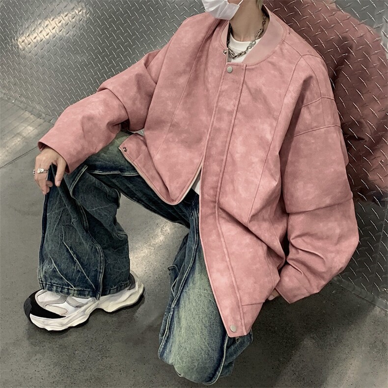 高街机动皮衣美式潮牌皮夹克外套光板二开A406JK1206特P83,男装夹克,星座309（原A406）