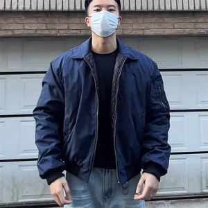文艺日系原宿夹棉美式飞行员工装短款外套翻领潮流新款夹棉加厚图片