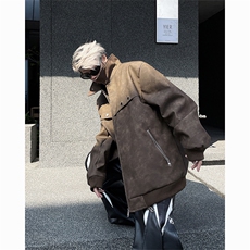 秋冬新款PU皮衣设计款潮男夹克皮衣加棉外套常规P138加棉P158，男装夹克，电商B319