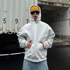 抖音得物高品质二开秋冬美式高街重磅结构辑明线连帽卫衣外套W75，男装卫衣，电商A486-1