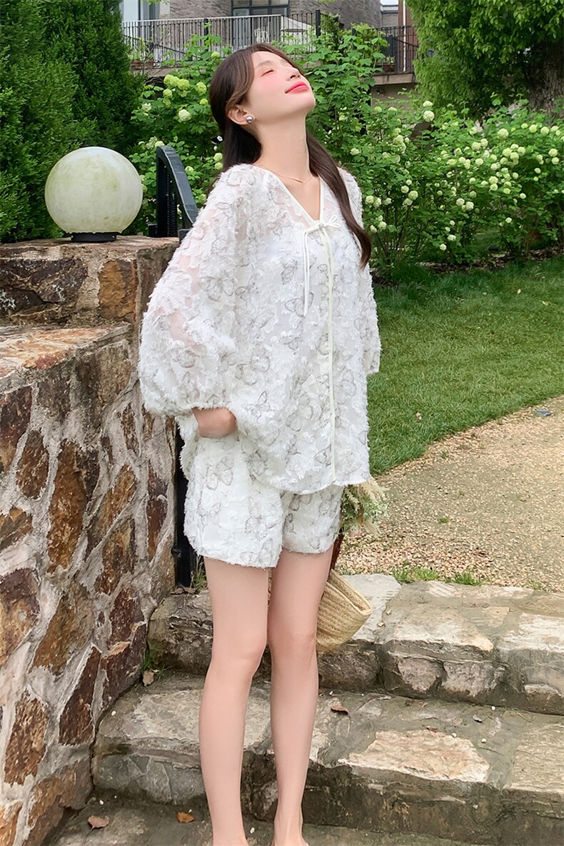 现货2025夏季新款风蝴蝶套装2C053/款号739/批135/控208,女装套装/套裙,2C053