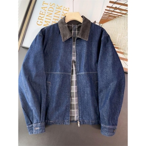 网图高品试衣间同款男女装休闲拉链巴恩风翻领夹克外套A882-P98