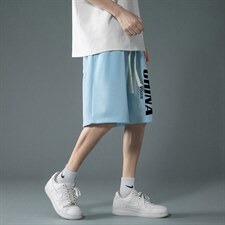 HD74001-P22华夫格短裤男大码宽松五分裤男直筒中裤，男装休闲裤，电商A040