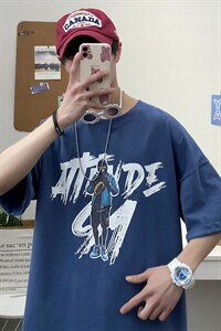 港风夏季t恤男潮流时尚印花t恤男A210-A8366-P32图片