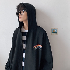 KS21064-P38加绒P43连帽开衫卫衣男运动外套大码班服，男装卫衣，电商A040
