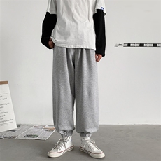 加绒运动裤男宽松束脚ins高街秋冬加厚秋冬季休闲卫裤K1676-P24，男装休闲裤，星座512-4