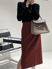 直筒开衩半身裙，女装半身裙，TVMV(4F)