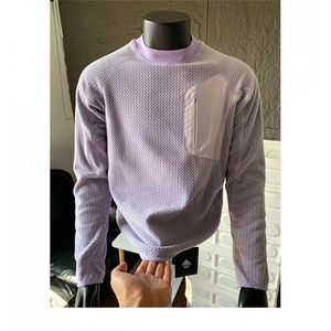 高品 秋冬动态保暖绒感水波纹圆领抓绒卫衣打底衫男女 A1147-P58图片
