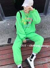 针织羽绒拼接套装，女装职业装，QJJ