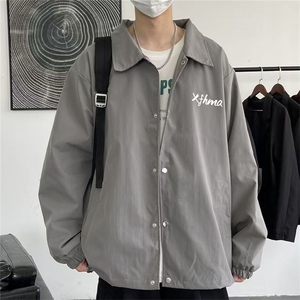 秋款男夹克字母印花单排扣休闲外套JK401 P50图片