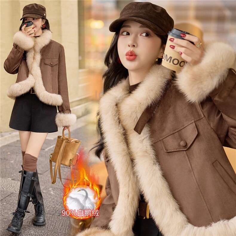 《现货》2026年冬季新款90（白鹅绒）高级轻奢风狐狸毛皮羽绒服，女装皮草，小九月