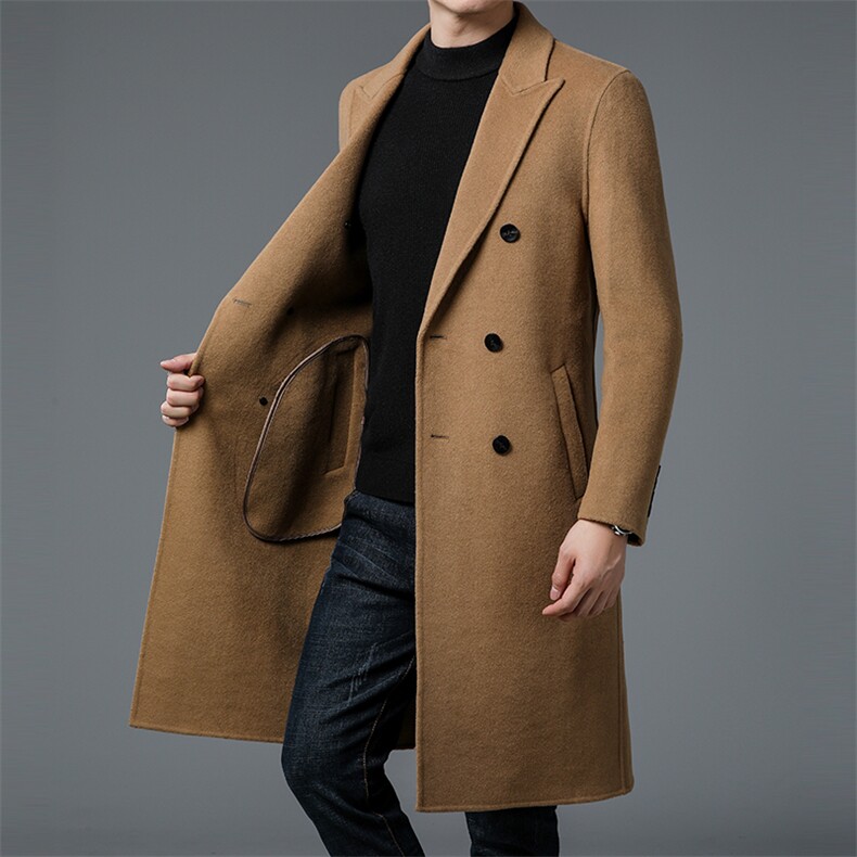 M1903-8钱塘2020-2秋冬季新款男士毛呢外套时尚潮流长款大衣P490,男装毛呢大衣,钱塘207-2