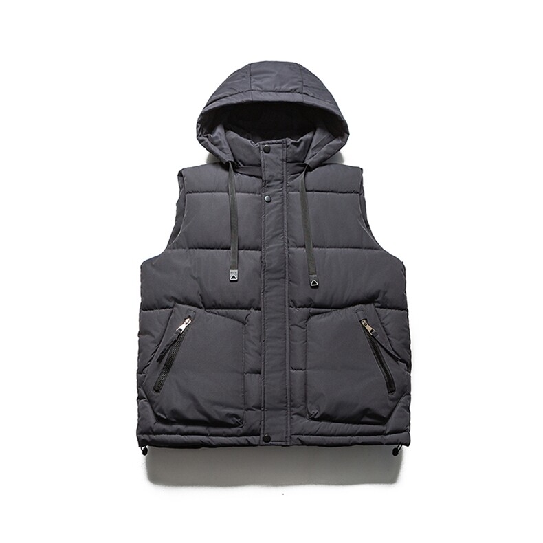 现货可拆卸帽子棉马甲2色，男装背心/马甲，电商A105