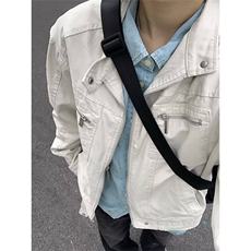 古着vintage帆布水洗外套男春季美式复古短款立领哈灵顿工装夹克，男装夹克，四季星座505