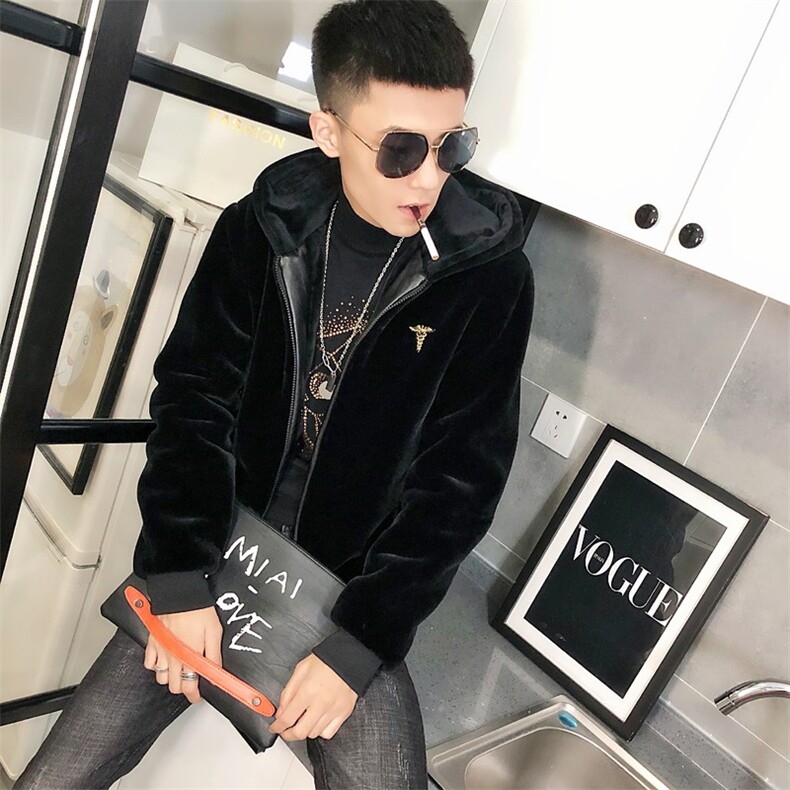 仿皮草加绒棉服社会小伙加厚帅气男棉衣保暖外套C301B-PC01,男装棉衣,电商C301B