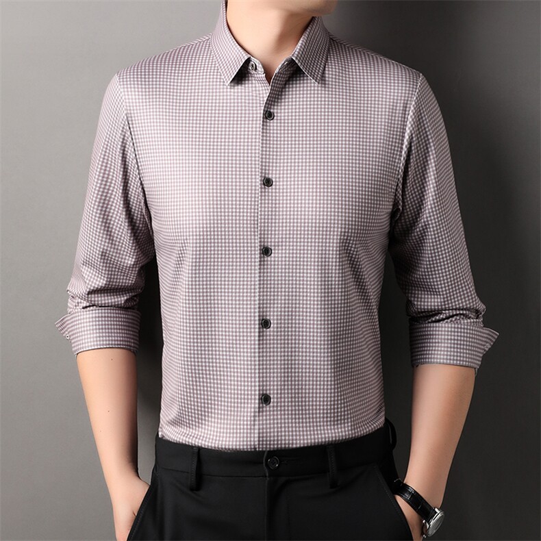 G9100男士2024年秋季新款长袖衬衣青年修身尖领衬衫休闲，男装衬衫，电商B360