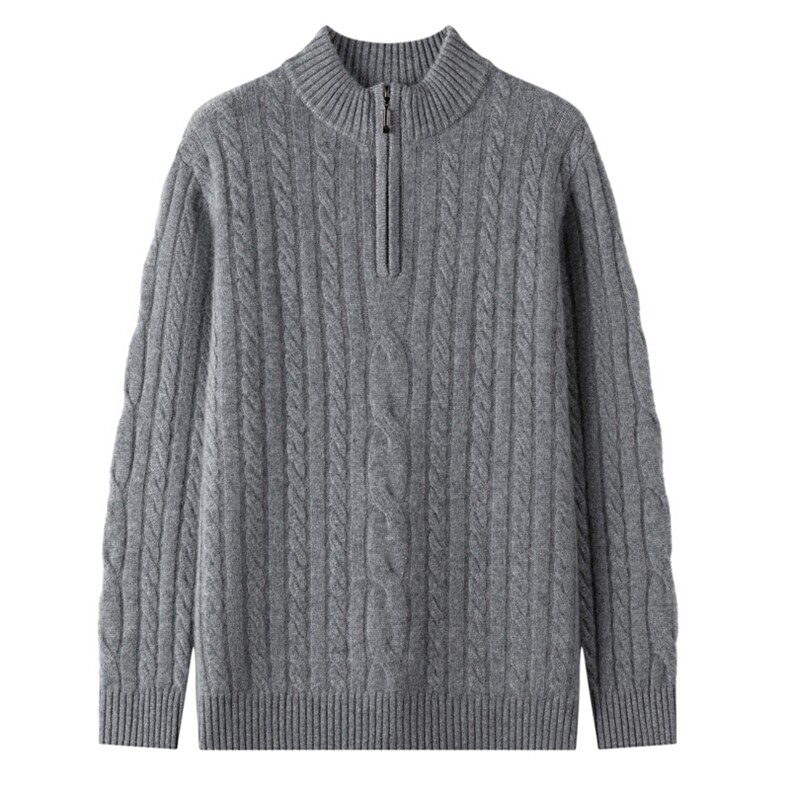 男士半高领毛衣秋冬季新款舒适潮流时尚百搭宽松羊绒衫，男装羊绒套衫，忠诺羊绒高端店