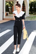 时尚显瘦气质连体裤女夏季新款高腰修身长裤韩版百搭休闲套装，女装连体裤，秋水欣儿