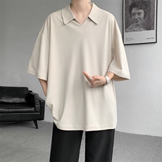 M-8XLv领冰丝短袖Polo衫特大码宽松凉感半袖翻领T恤衫DX1202/P30，男装T恤，电商B238