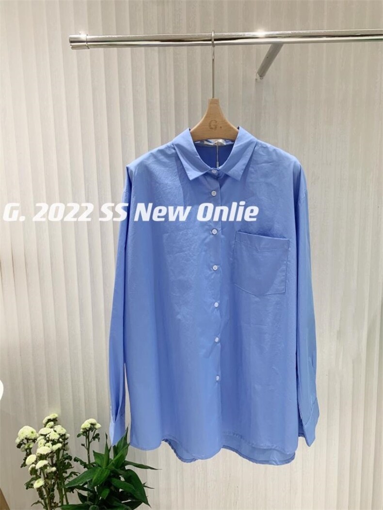 新款净色衬衫均码3色，女装衬衫，G