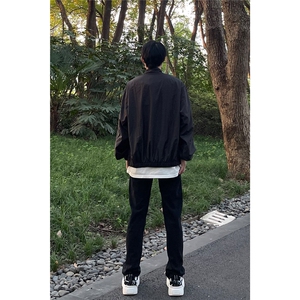 纯黑色微喇牛仔裤男美式cleanfit裤子A080-9601-常规P40图片