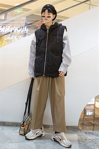 709-M11-P60 20新款 韩版休闲无袖连帽外套情侣棉衣马甲坎肩图片