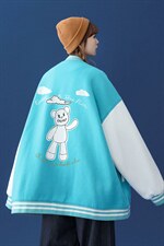 中性风2023秋季新款拼色港风潮牌印花棒球服夹克外套G94p65控78，男装夹克，A247A
