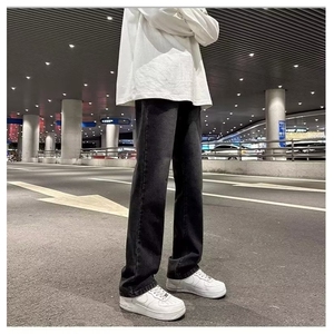 W10691-P21 特批 网图现货 黑色水洗牛仔裤美式高街vibe修身长裤图片