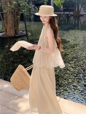 超仙时尚阔腿裤套装女2026夏季新款洋气减龄显瘦绝美巨好看三件套，女装套装/套裙，水衣源