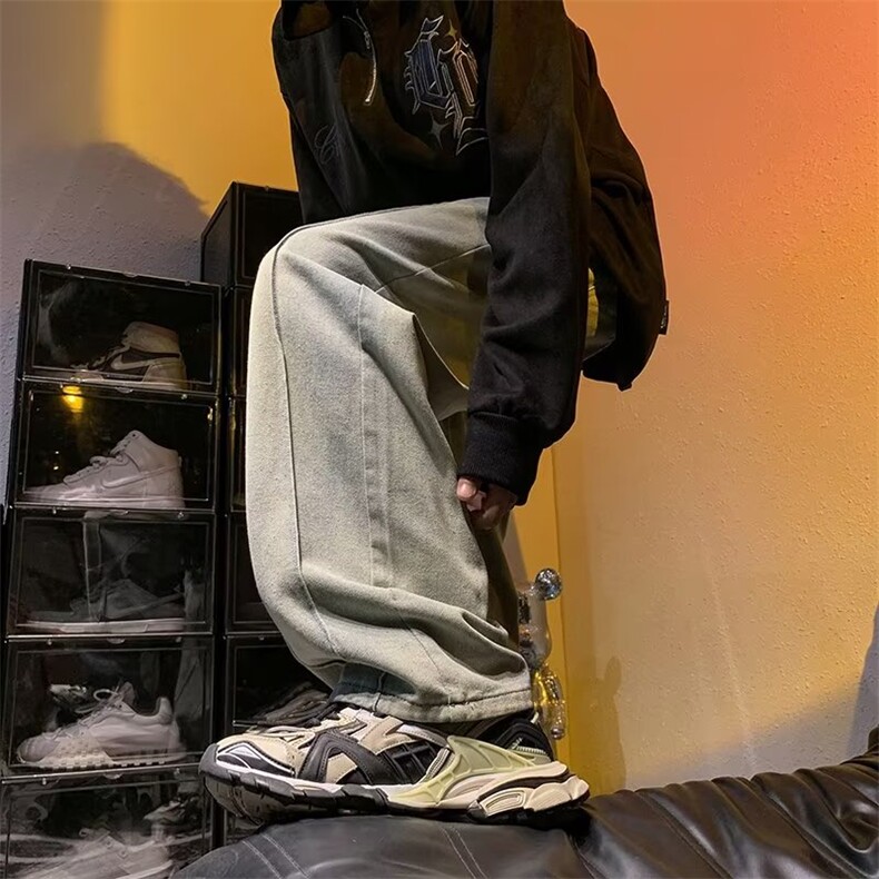 新款慵懒青春流行秋季长裤拉链直脚百搭水洗简约男牛仔裤N406P40,男装牛仔裤,星座1116-2