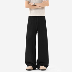 无影墙休闲亚麻裤男美式夏季冰丝垂感宽松直筒裤子-A2397TP25，男装休闲裤，电商B241